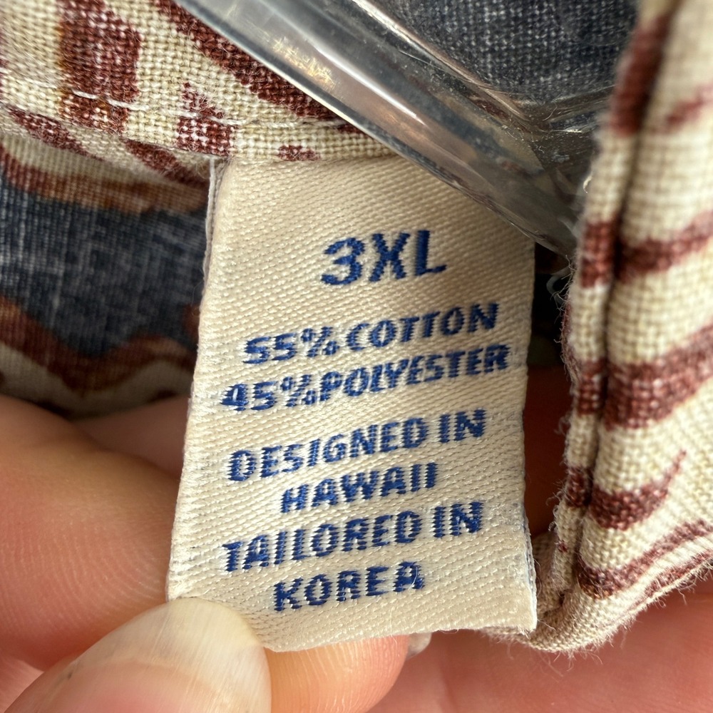 Reyn Spooner Sz 3XL Hawaiian Bird Banana Popover Tan‎ Paradise Tropical - Picture 5 of 15